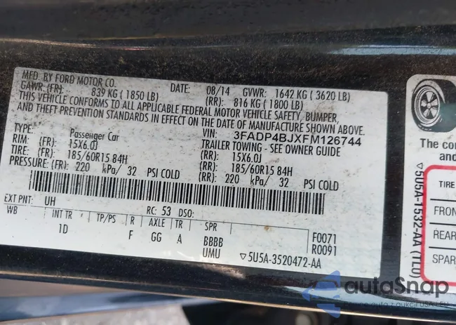 3FADP4BJXFM126744: 39933706