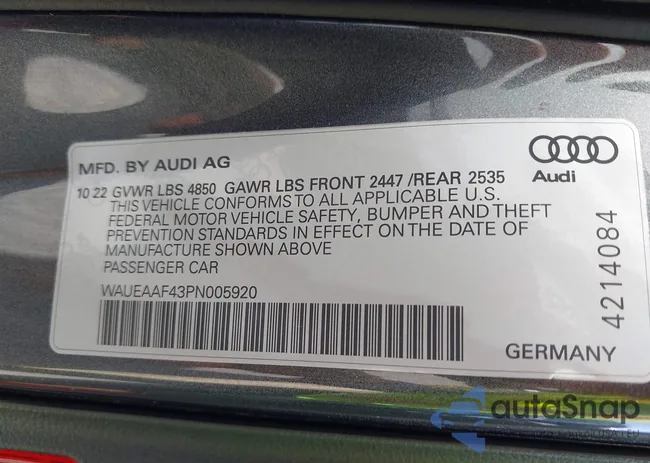 WAUEAAF43PN005920: 39934571