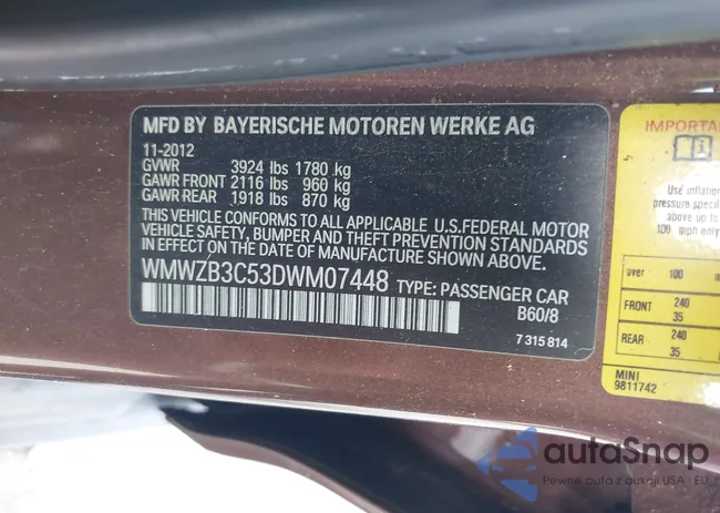 WMWZB3C53DWM07448: 39936961