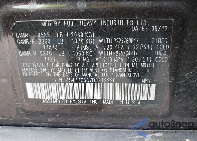 4S4BRCSC7D3219996: 39937002