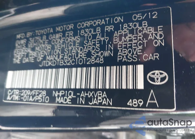 JTDKDTB32C1012848: 39937017