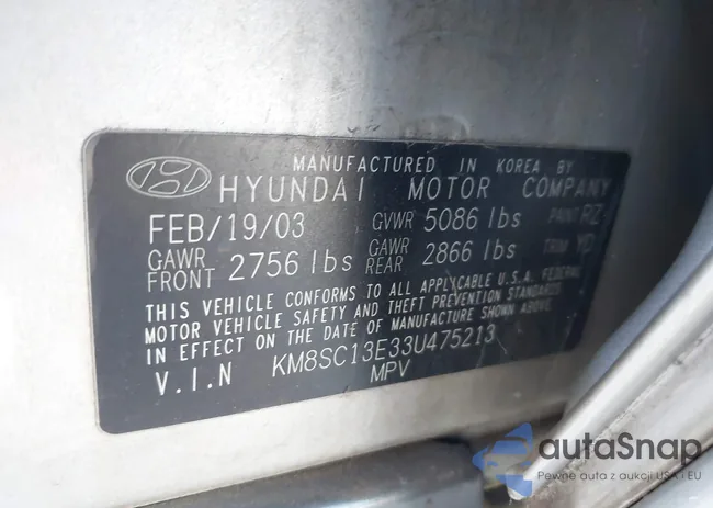 KM8SC13E33U475213: 39940821