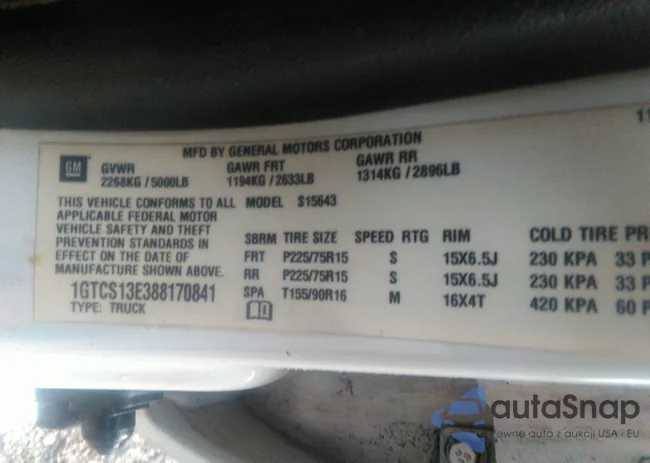 1GTCS13E388170841: 39941999