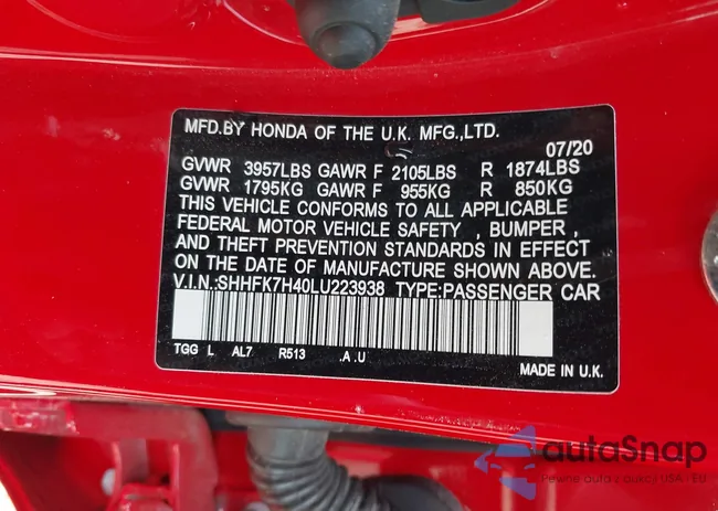 SHHFK7H40LU223938: 39944265