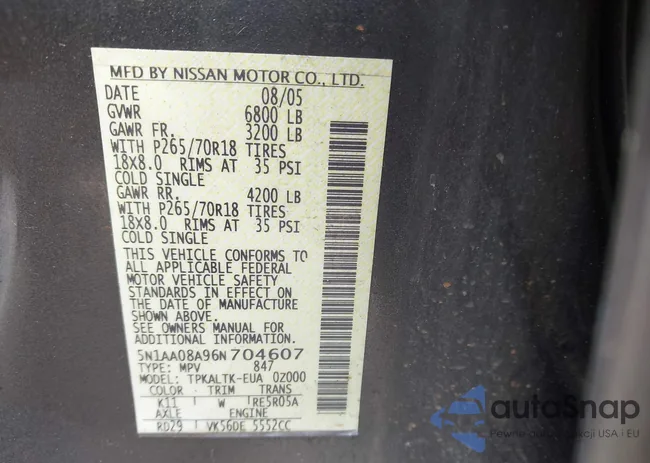 5N1AA08A96N704607: 39945113