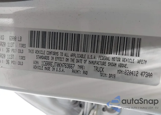 1C6RREJT0KN763667: 39946495