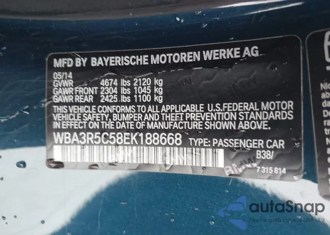 WBA3R5C58EK188668: 39946954