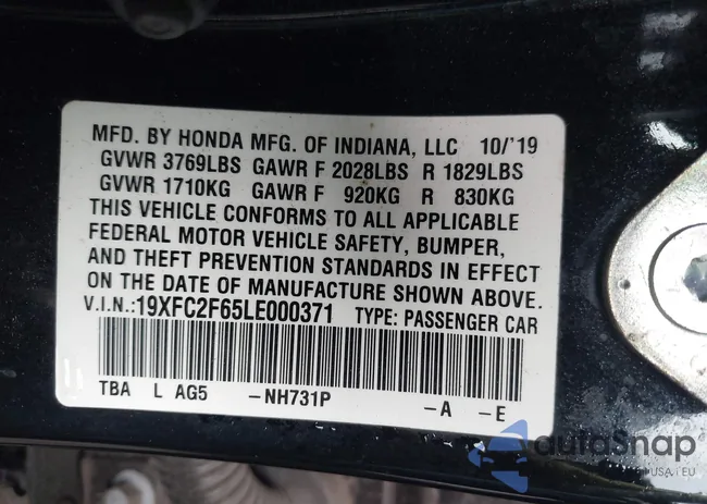 19XFC2F65LE000371: 39947038