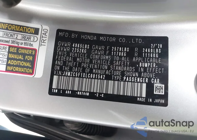 JHMZC5F1XLC001542: 39956456