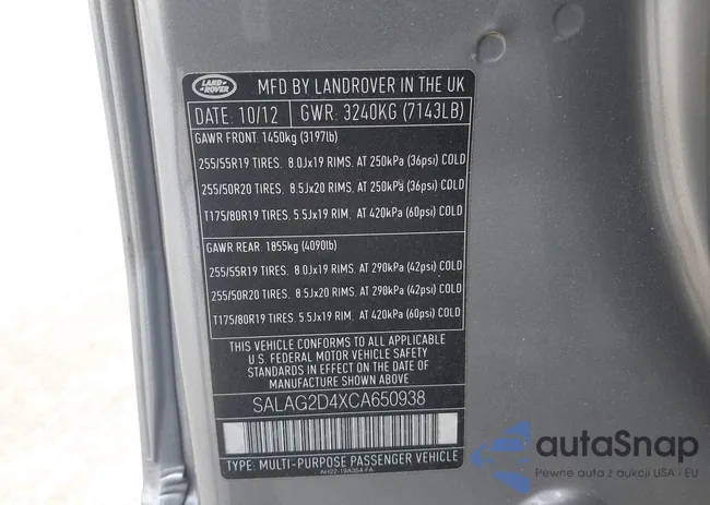 SALAG2D4XCA650938: 39966683