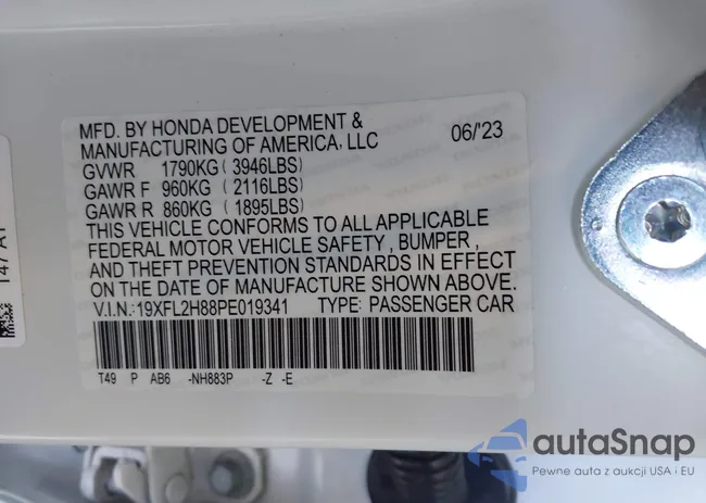 19XFL2H88PE019341: 39967846