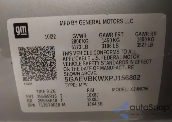 5GAEVBKWXPJ156802: 39969524