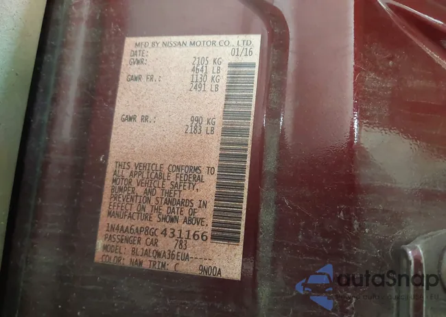 1N4AA6AP8GC431166: 39970333