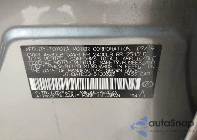 JTHBA1D22K5100323: 39970499