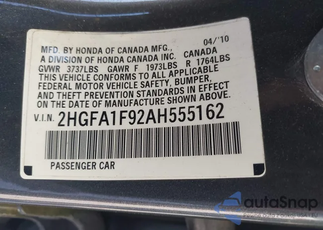 2HGFA1F92AH555162: 39971000