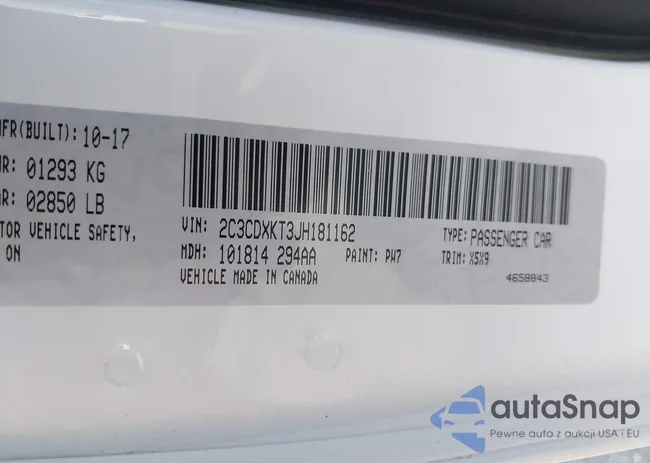 2C3CDXKT3JH181162: 39973988