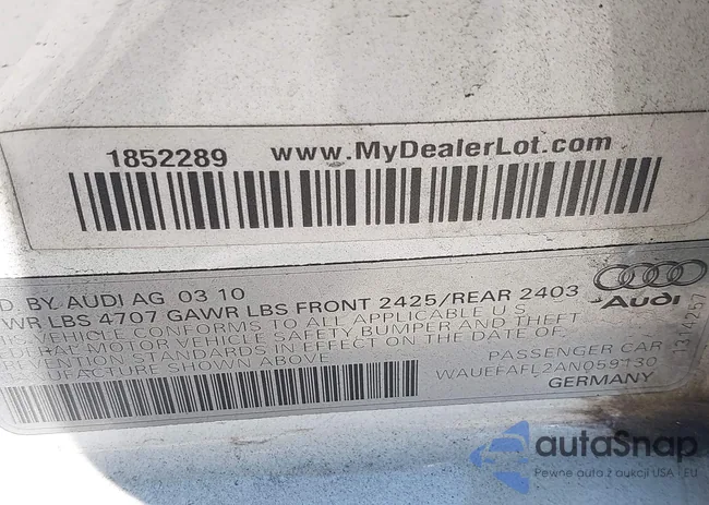 WAUEFAFL2AN059130: 39976115