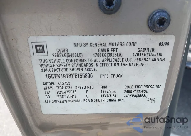 1GCEK19T8YE155896: 39980128