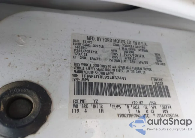 1FMFU18L93LB37441: 39983540