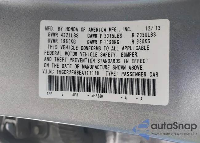 1HGCR2F88EA111118: 39984704