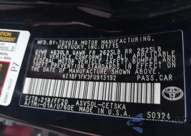 4T1BF1FK3FU913192: 39983991