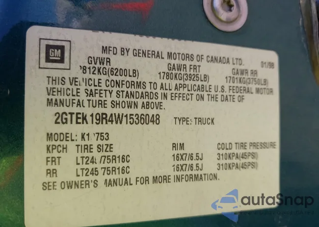 2GTEK19R4W1536048: 39986982