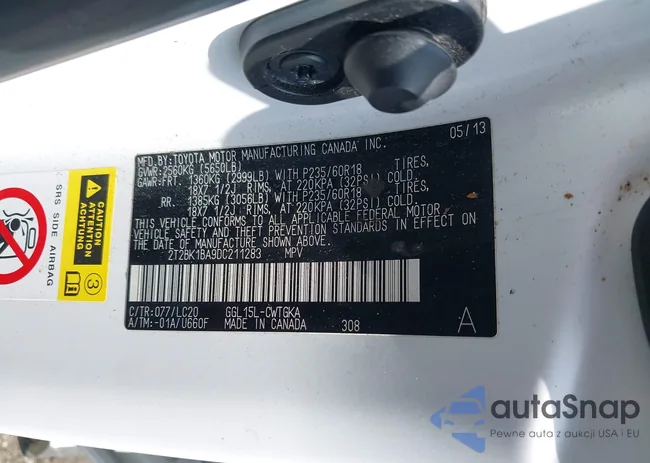 2T2BK1BA9DC211283: 39986994