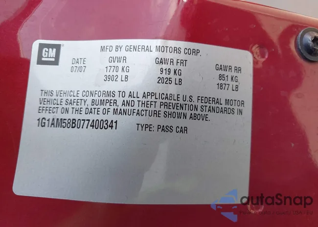 1G1AM58B077400341: 39993265