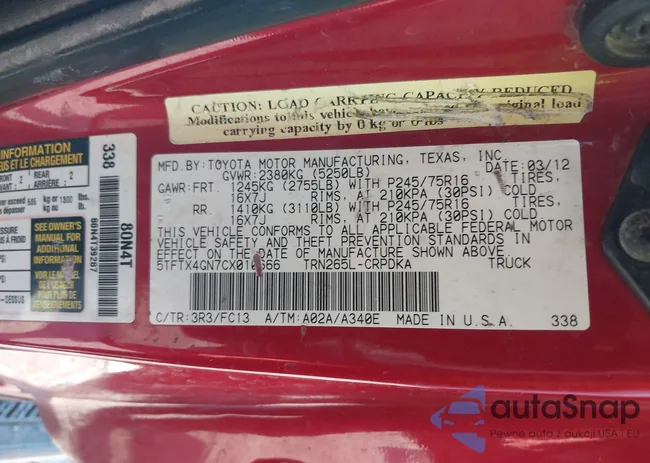 5TFTX4GN7CX010666: 39994023