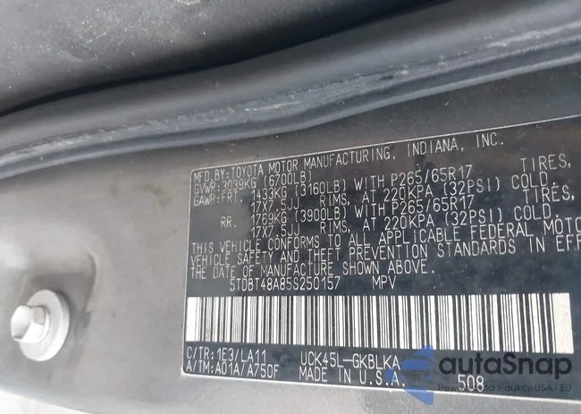 5TDBT48A85S250157: 39996638