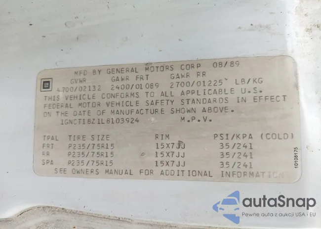 1GNCT18Z1L8103924: 40000913