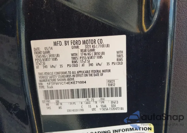 1FTFW1CT4EKE71004: 40018427