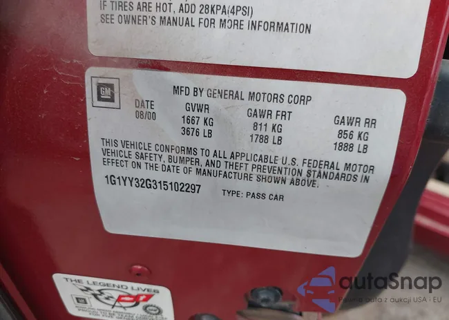 1G1YY32G315102297: 40019061