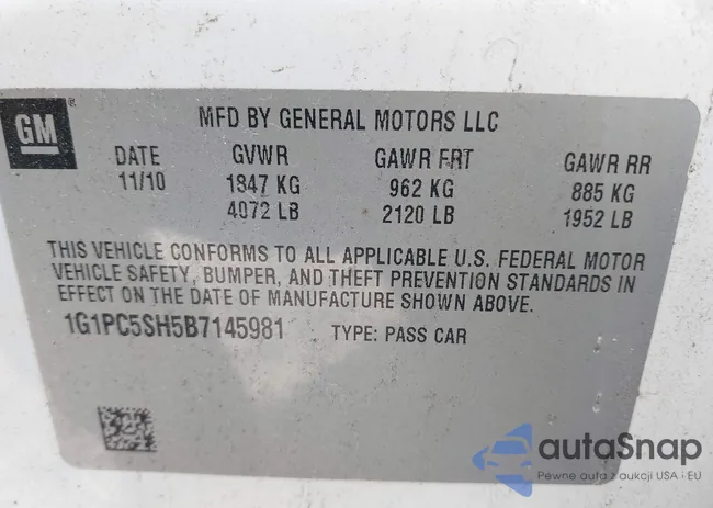 1G1PC5SH5B7145981: 40020189