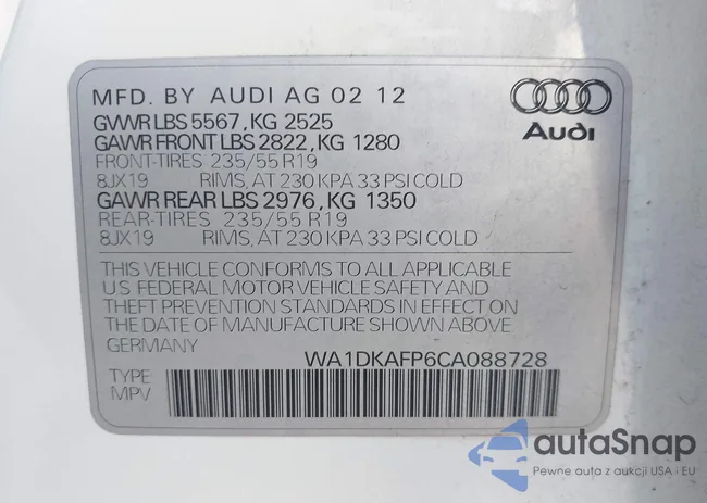 WA1DKAFP6CA088728: 40021405