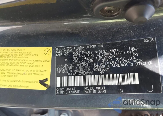 JTJGA31UX40004235: 40026017