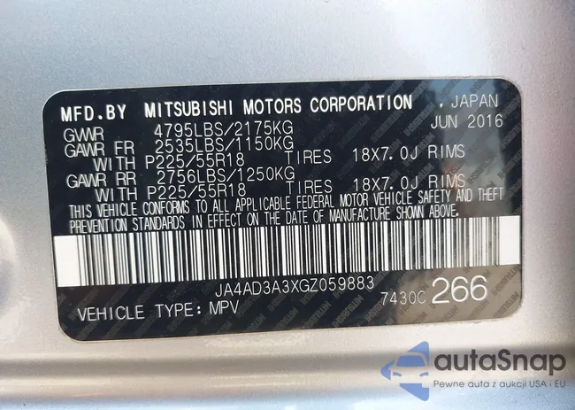 JA4AD3A3XGZ059883: 40026026