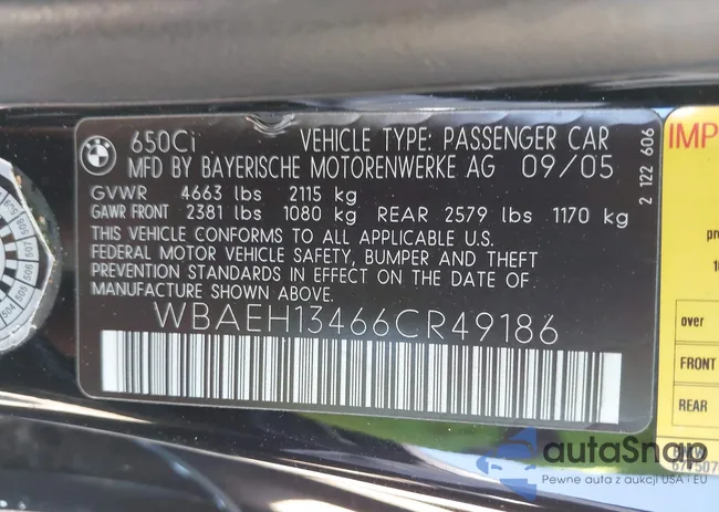 WBAEH13466CR49186: 40027729