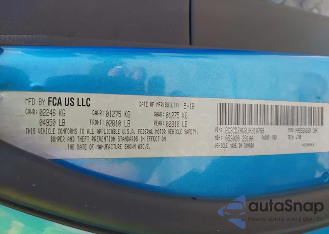 2C3CDZAG8JH310769: 40028045