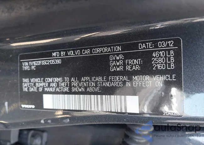 YV1622FS5C2135390: 40029008