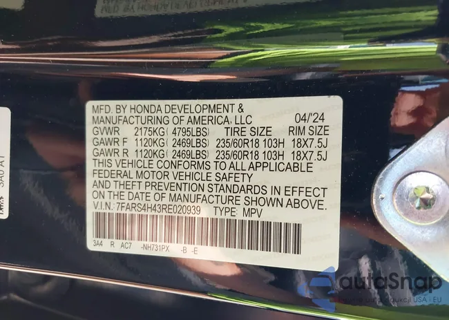 7FARS4H43RE020939: 40033665