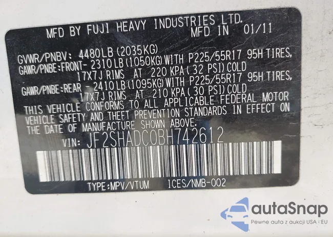 JF2SHADC0BH742612: 40032795