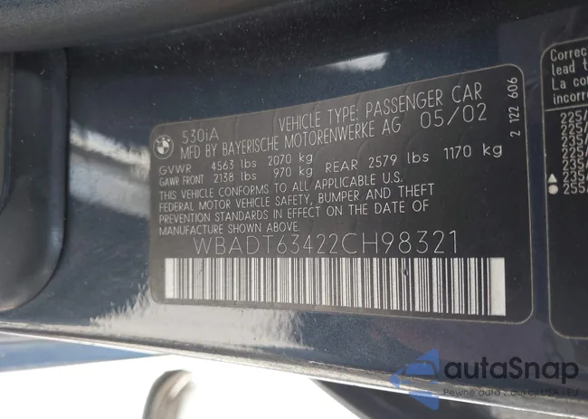 WBADT63422CH98321: 40036395