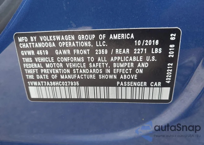 1VWAT7A36HC027935: 40036909