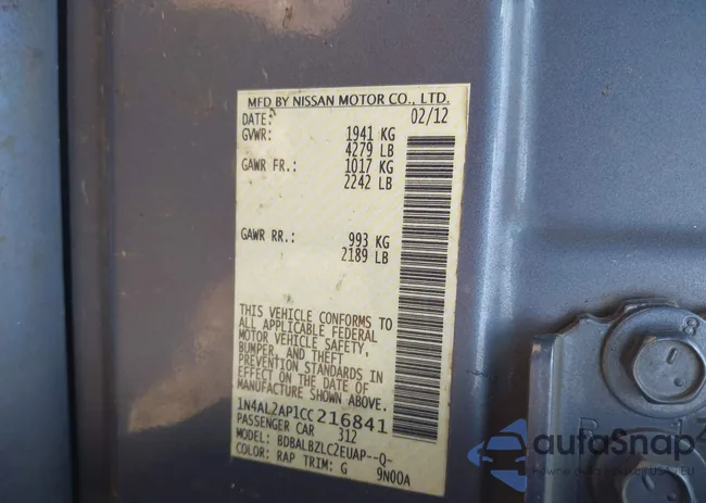 1N4AL2AP1CC216841: 40038518