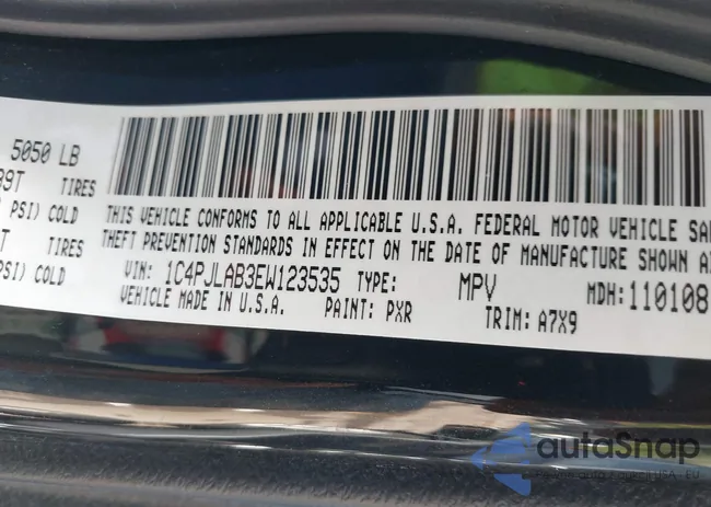 1C4PJLAB3EW123535: 40040557