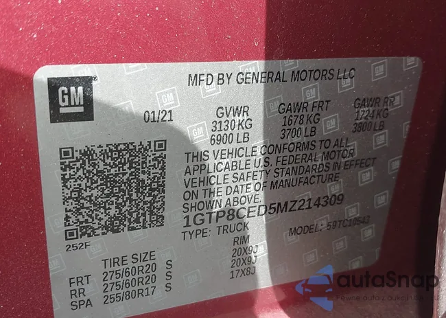 1GTP8CED5MZ214309: 40042126