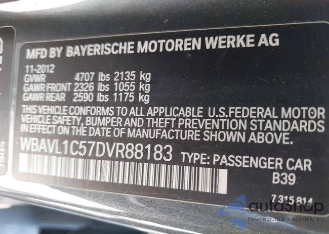 WBAVL1C57DVR88183: 40043092