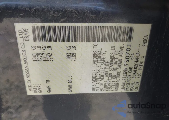 1N4AL21E69N550701: 40043561