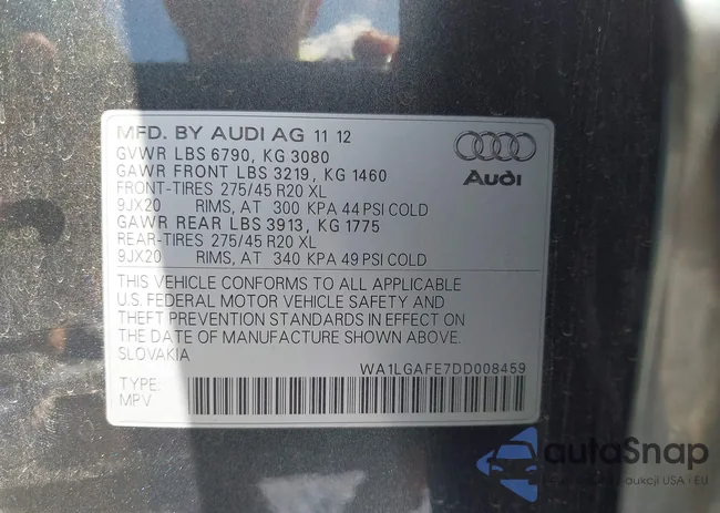 WA1LGAFE7DD008459: 40042738